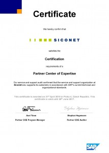Siconet a s  PCOE Certification Certificate